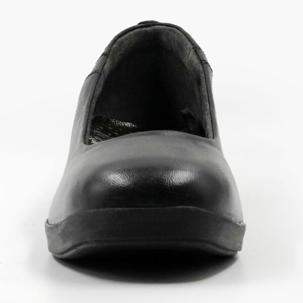 Woman Leather Mid heel Flat Shoes - Z 15996 - Sabo(Black) - Image 3