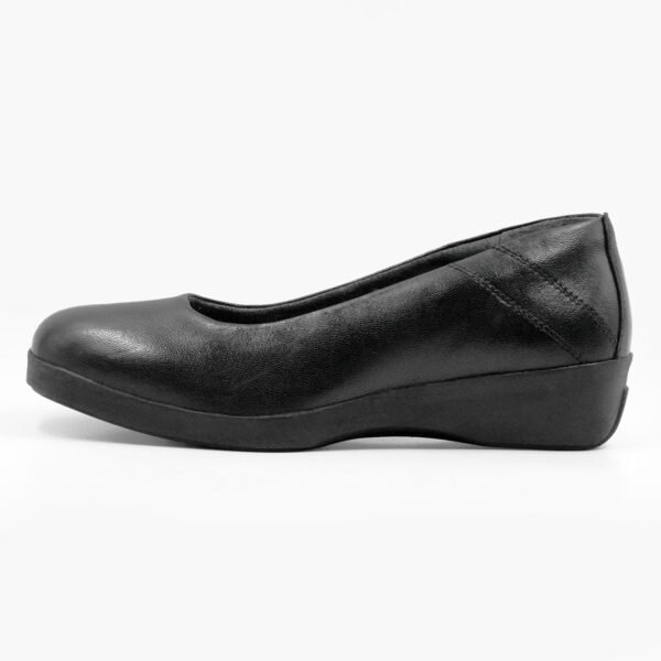 Woman Leather Mid heel Flat Shoes - Z 15996 - Sabo(Black) - Image 2