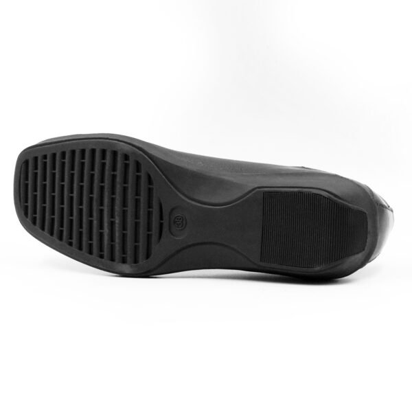 Woman Leather Mid heel Flat Shoes - Z 15996 - Sabo(Black) - Image 4