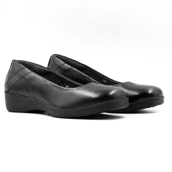 Woman Leather Mid heel Flat Shoes - Z 15996 - Sabo(Black)
